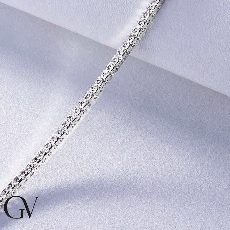 White gold 18k tennis bracelet with diamonds  White gold 18k tennis bracelet with diamonds