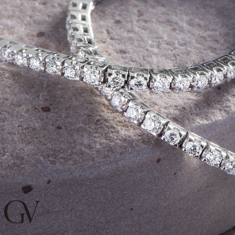 Tennis bracelet in white gold 1k with diamonds