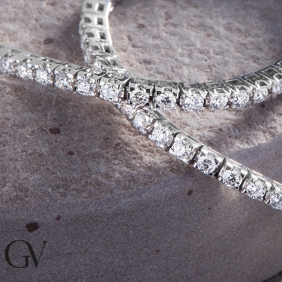 Tennis bracelet in white gold 1k with diamonds