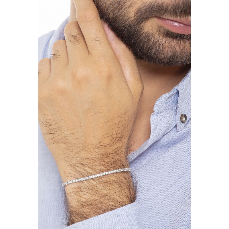 Tennis bracelet in white gold 1k with diamonds