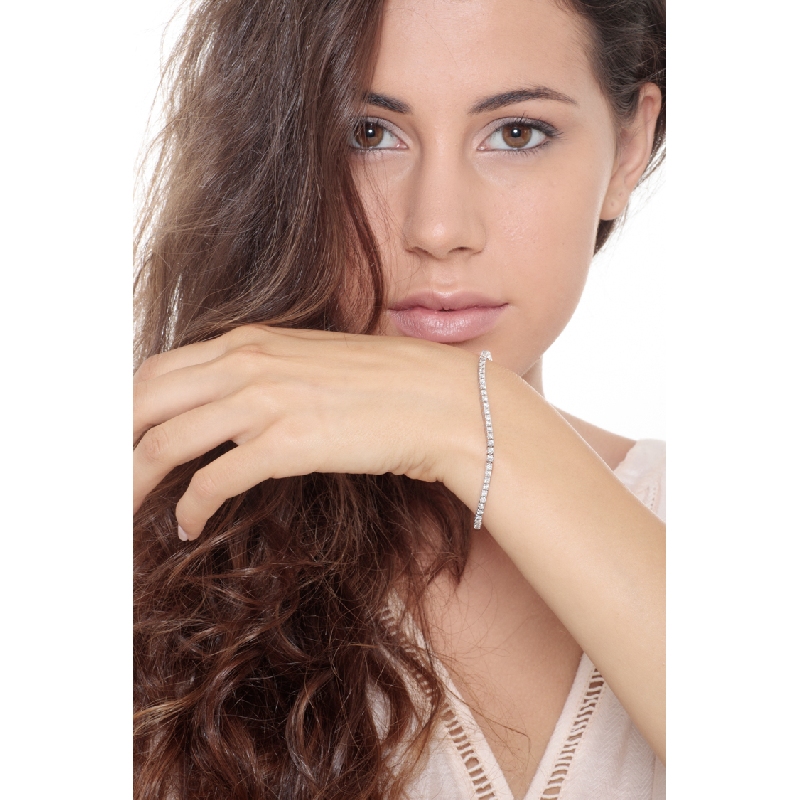 Tennis bracelet in white gold 1k with diamonds