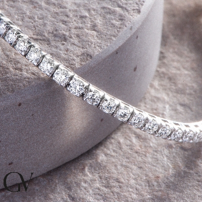 Tennis bracelet in white gold 18k with diamonds