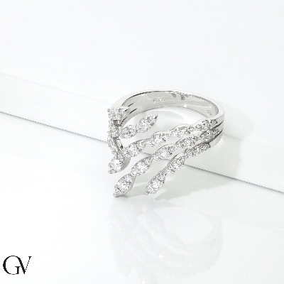 TOI et MOI ring with diamonds in gold 750