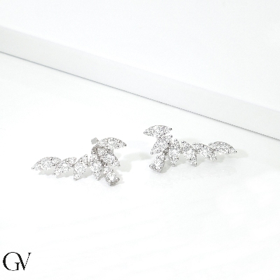Earrings in white gold 18k with diamonds