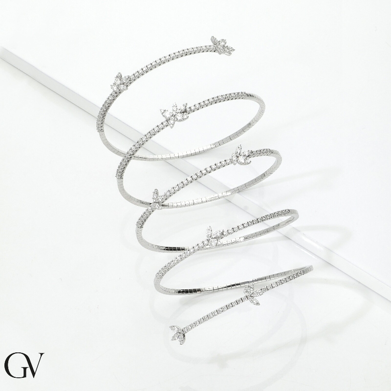 750 white gold spring bracelet with diamonds 750 white gold spring bracelet with diamonds