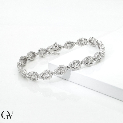 Bracelet design in white gold 750 with diamonds