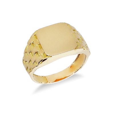Yellow gold 18k male ring 