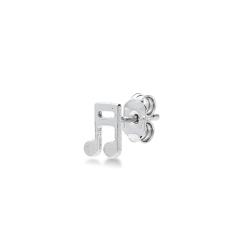 18k white gold musical note single earring