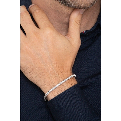 Tennis bracelet in white gold 750 diamonds
