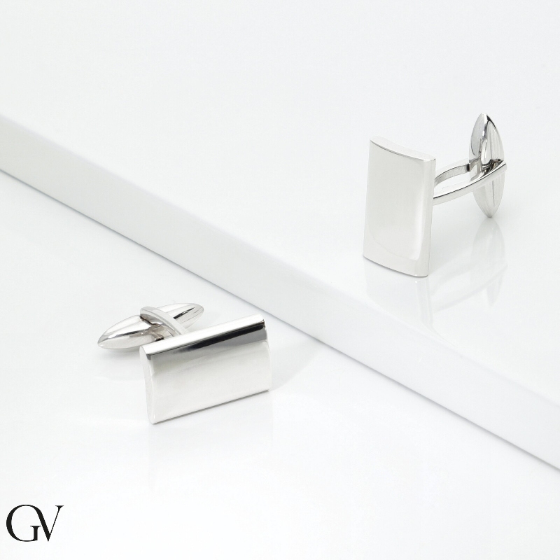 Classic cufflinks in white gold 750