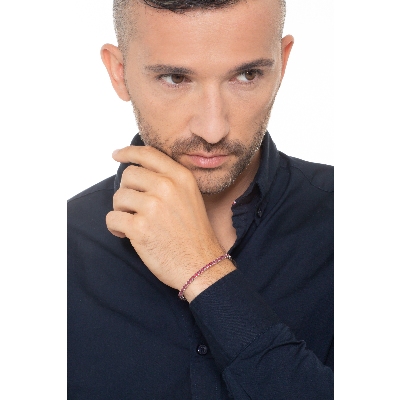 Rubies tennis bracelet in 18k white gold