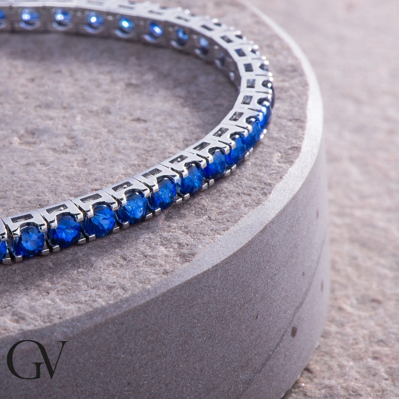 Blue sapphire tennis bracelet  Blue sapphire tennis bracelet