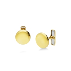 18k yellow gold round cufflinks