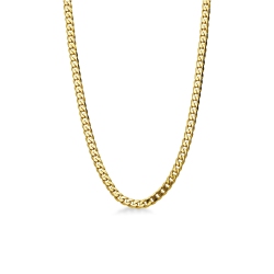 Flat link chain necklace in 18kt yellow gold