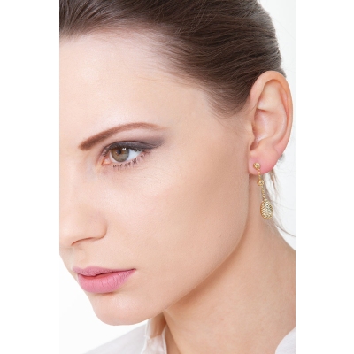 Drop earrings in yellow gold 18k