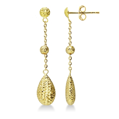 Drop earrings in yellow gold 18k