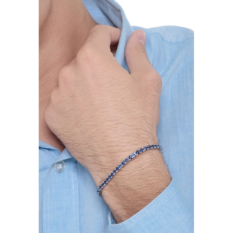 18k white gold tennis bracelet with blue sapphire 18k white gold tennis bracelet with blue sapphire