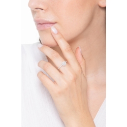 Ring with diamond heart cut 0.50 ct GIA in 18k white gold 2