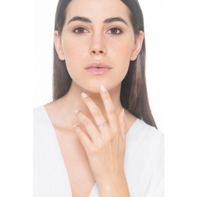 Engagement ring with a diamonds emerald cut 0.50 ct GIA in white gold 18k