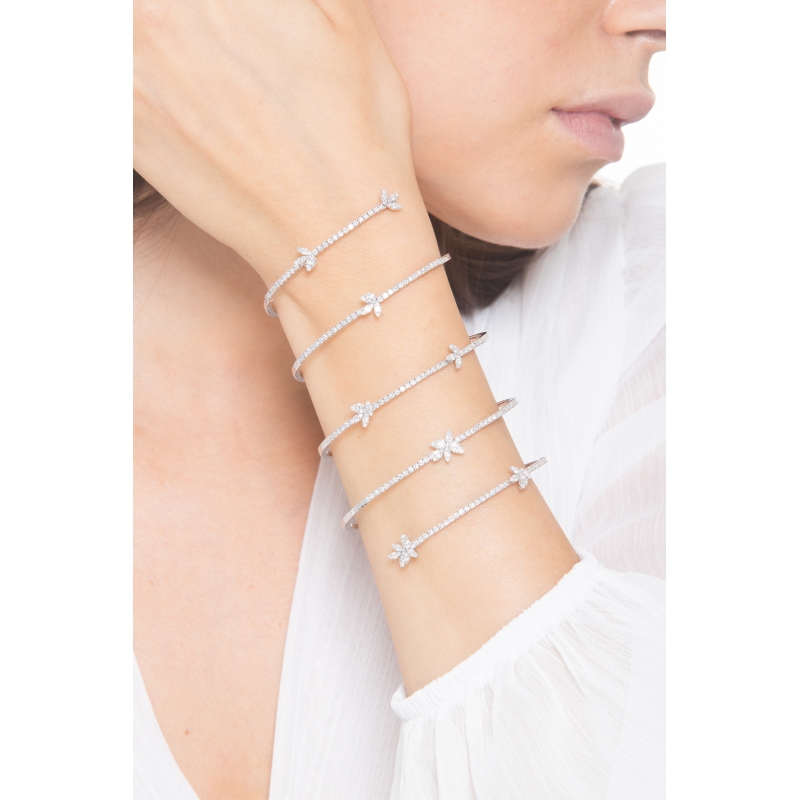 750 white gold spring bracelet with diamonds 750 white gold spring bracelet with diamonds
