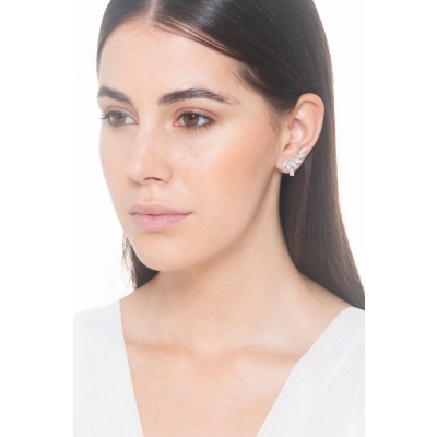 Earrings in white gold 18k with diamonds