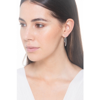 White gold 18k hoop earrings with diamonds 