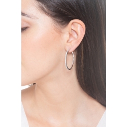 18k white gold hoop earrings with diamonds, 1,05 ct  2
