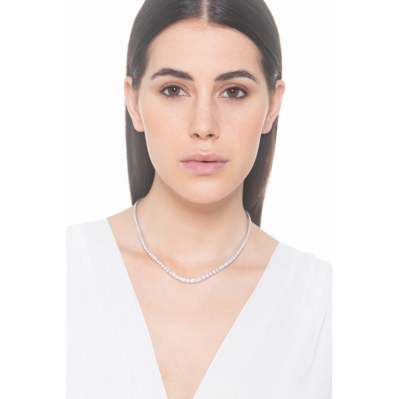 Riviere necklace in white gold 750 with diamonds Riviere necklace in white gold 750 with diamonds