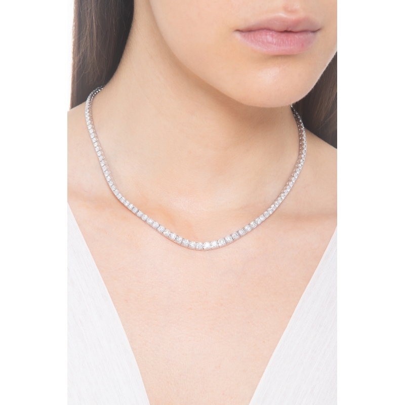 Riviere necklace in white gold 750 with diamonds Riviere necklace in white gold 750 with diamonds