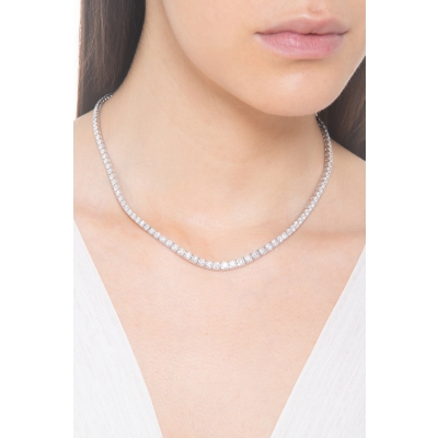Riviere necklace in white gold 750 with diamonds