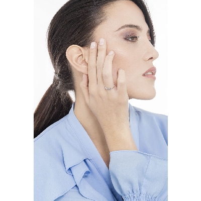 5 diamonds half eternity ring 0,40 ct in white gold 18k 