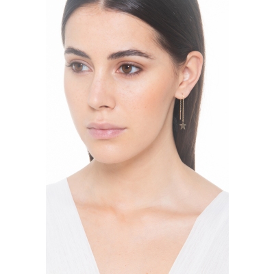 Earrings pendant in yellow gold 18k