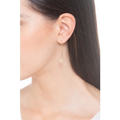 Earrings pendant in yellow gold 18k