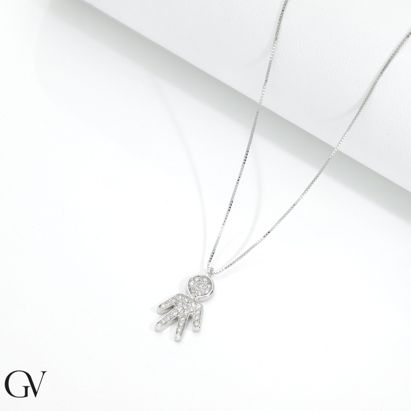 Kid diamonds necklace in white gold 750 Kid diamonds necklace in white gold 750