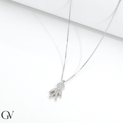 18k white gold necklace with child pendant