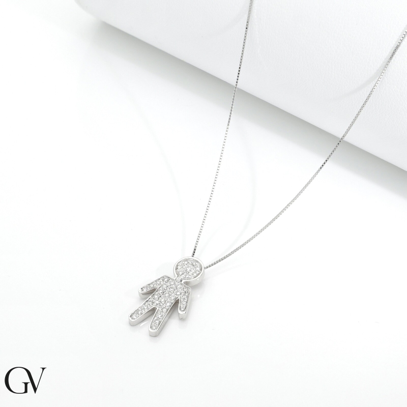 750 white gold necklace with child pendant 750 white gold necklace with child pendant