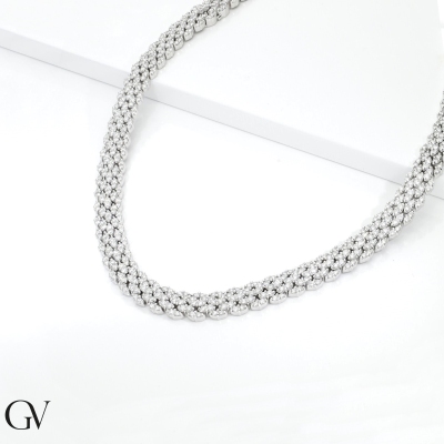 Design necklace in white gold 18k with diamonds