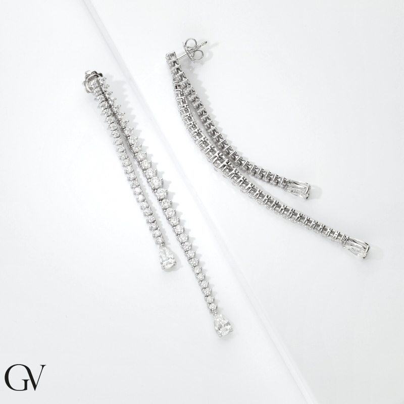 750 white gold drop earrings with diamonds 750 white gold drop earrings with diamonds