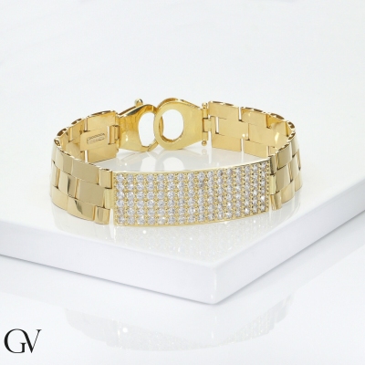 18k yellow gold zircons men bracelet