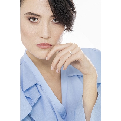 5 stones half eternity ring with diamonds 0,40 ct