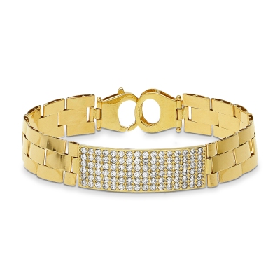 18k yellow gold zircons men bracelet