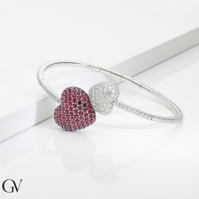 TOI et MOI bracelet with rubies and diamonds