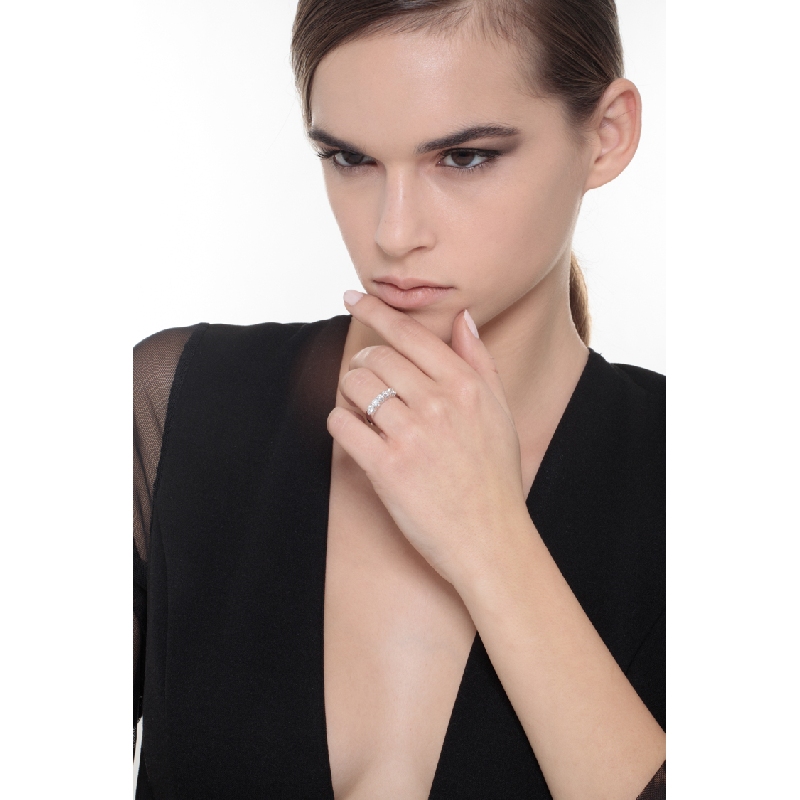 5 diamonds half eternity ring 0,95 ct white gold 18k 5 diamonds half eternity ring 0,95 ct white gold 18k