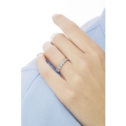 White gold 18k 5 stones diamond half eternity ring 1ct 2
