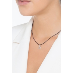 Pendant with initial letter D in capital letters in 18k white gold 2