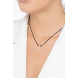 Pendant with initial letter I in capital letters in 18k white gold 2