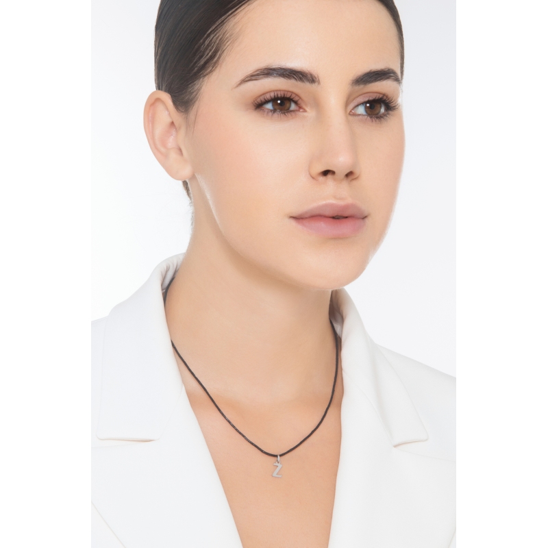 Pendant with initial letter Z uppercase in 18k white gold Pendant with initial letter Z uppercase in 18k white gold