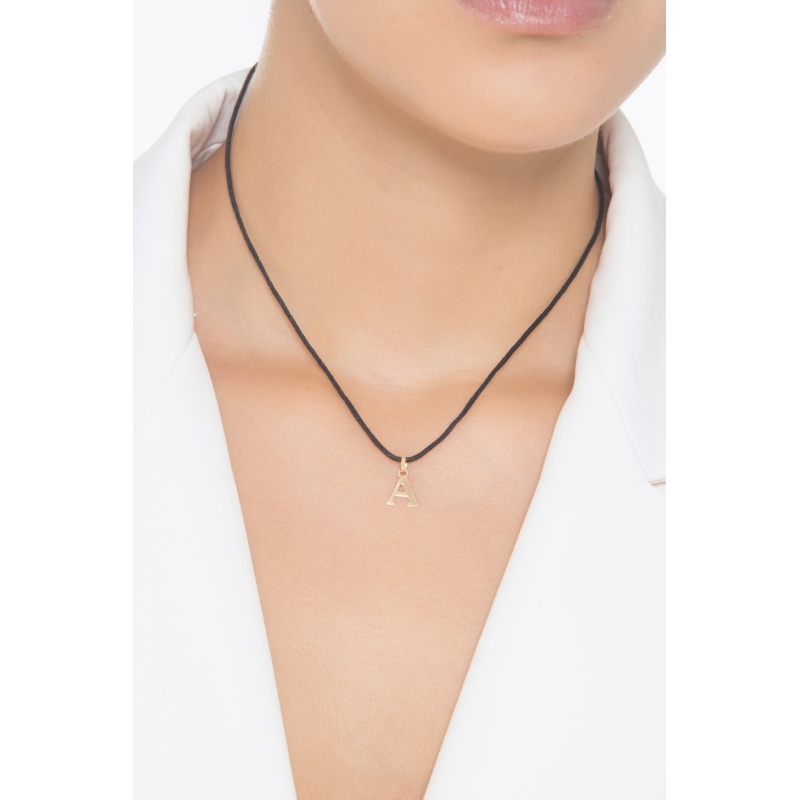 Pendant with initial letter A in uppercase in 18k yellow gold