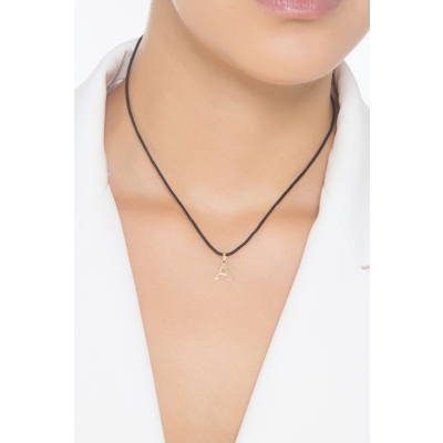 Pendant with initial letter A in uppercase in 18k yellow gold