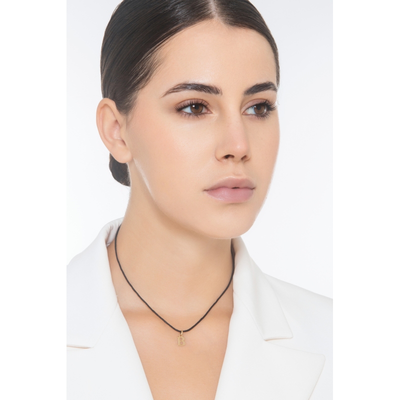 Pendant with initial letter B in uppercase in 18k yellow gold